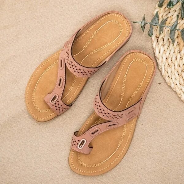 Leather Stitching Flat Shoes - Image 5