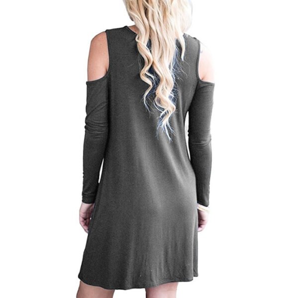 Off-shoulder Long Sleeve Dress - Image 9