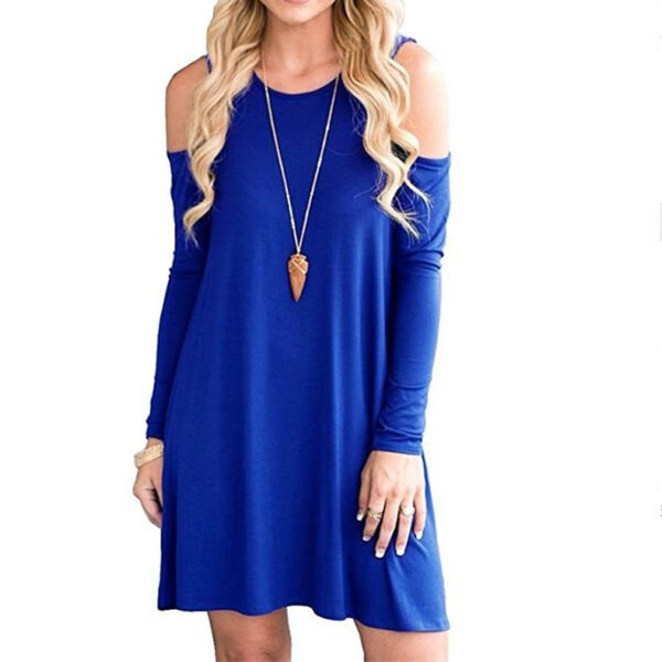 Off-shoulder Long Sleeve Dress - Image 8