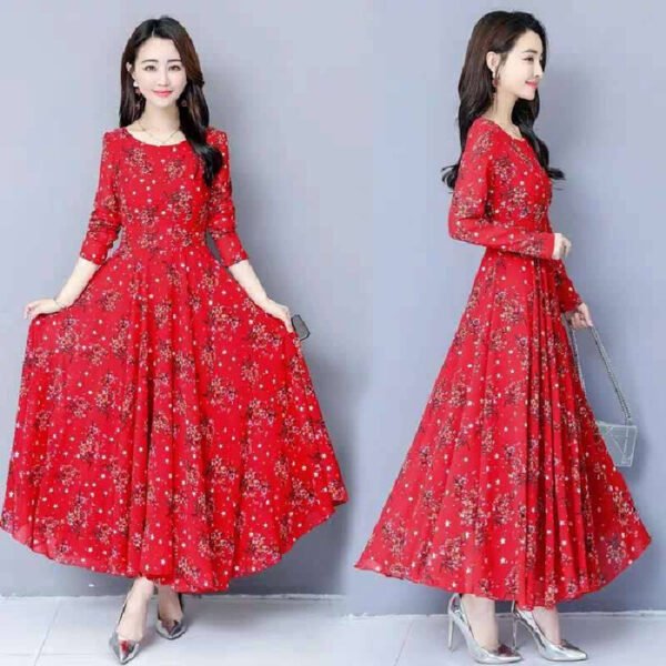 Women's Elegant Floral Dress - Image 4