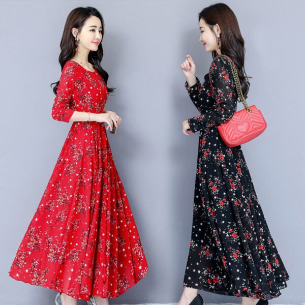 Women's Elegant Floral Dress - Image 3