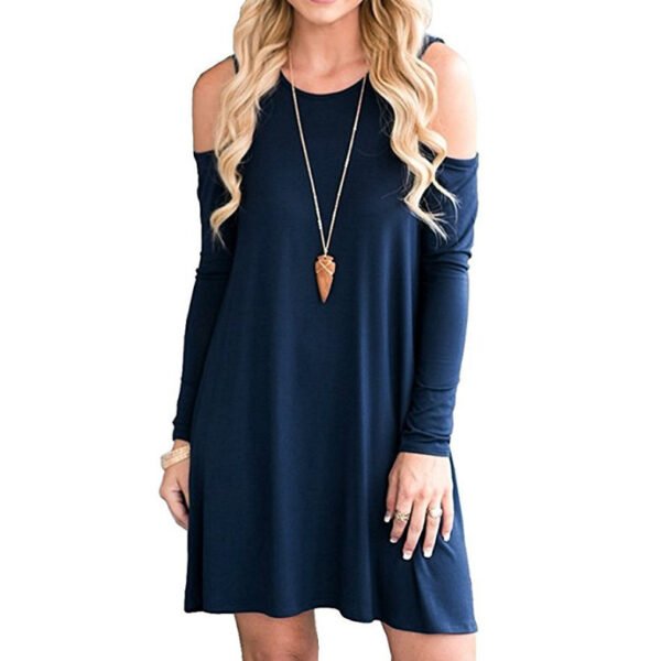 Off-shoulder Long Sleeve Dress