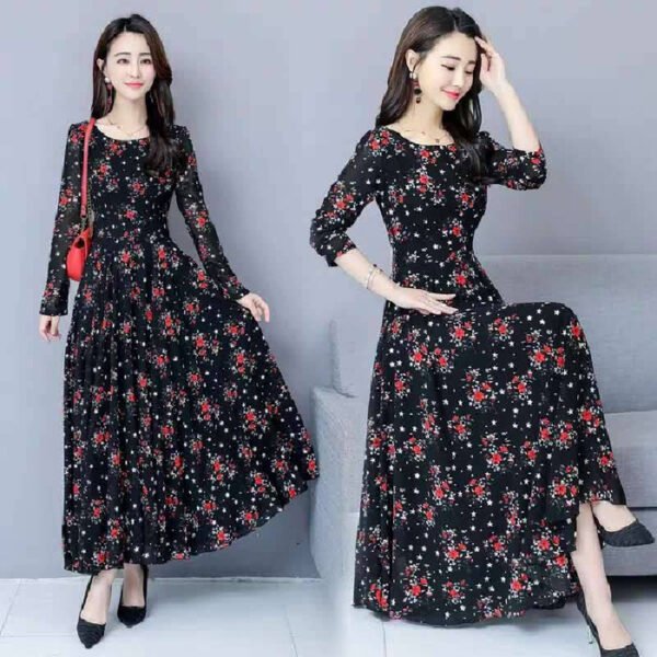 Women's Elegant Floral Dress - Image 5